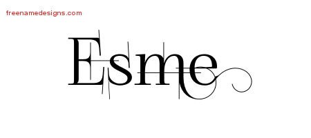 Esme Decorated Name Tattoo Designs