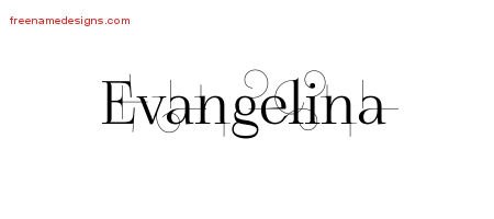 Evangelina Decorated Name Tattoo Designs