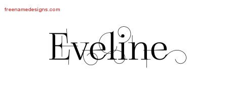 Eveline Decorated Name Tattoo Designs