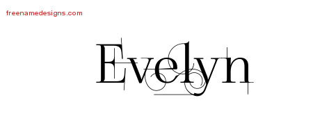 Evelyn Decorated Name Tattoo Designs