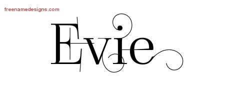 Evie Decorated Name Tattoo Designs
