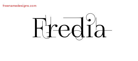Fredia Decorated Name Tattoo Designs