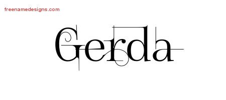 Gerda Decorated Name Tattoo Designs