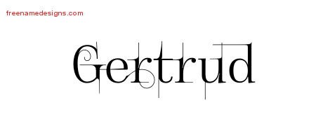 Gertrud Decorated Name Tattoo Designs
