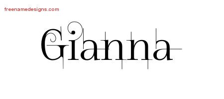 Gianna Decorated Name Tattoo Designs