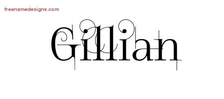 Gillian Decorated Name Tattoo Designs