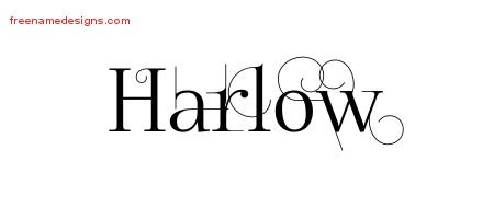 Harlow Decorated Name Tattoo Designs