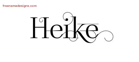 Heike Decorated Name Tattoo Designs