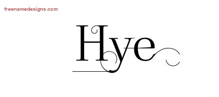 Hye Decorated Name Tattoo Designs