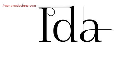 Ida Decorated Name Tattoo Designs
