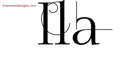 Ila Decorated Name Tattoo Designs
