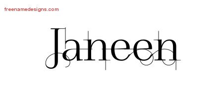 Janeen Decorated Name Tattoo Designs