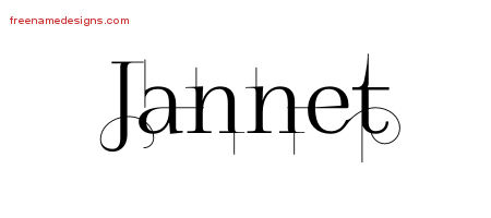Jannet Decorated Name Tattoo Designs