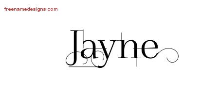 Jayne Decorated Name Tattoo Designs