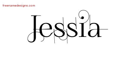 Jessia Decorated Name Tattoo Designs