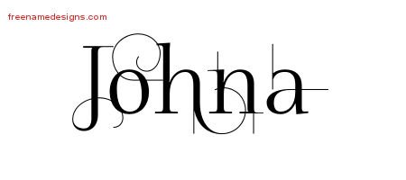 Johna Decorated Name Tattoo Designs