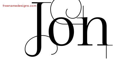 Jon Decorated Name Tattoo Designs