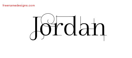 Jordan Decorated Name Tattoo Designs