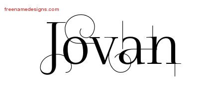 Jovan Decorated Name Tattoo Designs