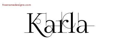 Karla Decorated Name Tattoo Designs