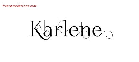 Karlene Decorated Name Tattoo Designs