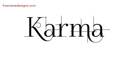 Karma Decorated Name Tattoo Designs