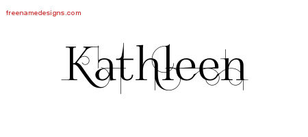 Kathleen Decorated Name Tattoo Designs