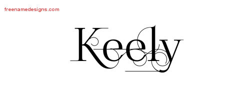 Keely Decorated Name Tattoo Designs