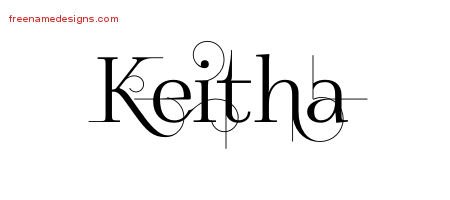 Keitha Decorated Name Tattoo Designs