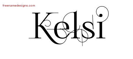 Kelsi Decorated Name Tattoo Designs