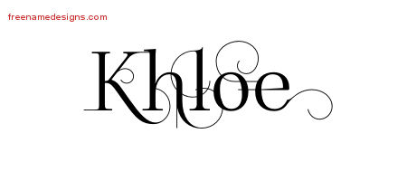 Decorated Name Tattoo Designs Khloe Free - Free Name Designs