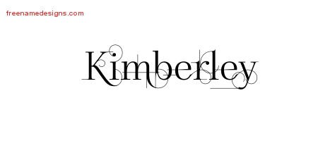 Kimberley Decorated Name Tattoo Designs