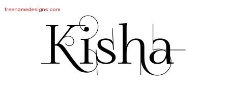 Kisha Decorated Name Tattoo Designs