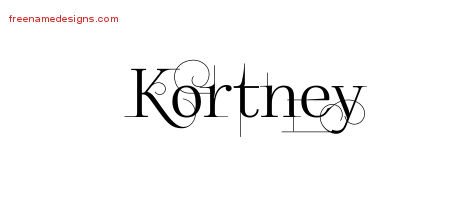 Kortney Decorated Name Tattoo Designs
