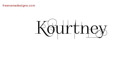 Kourtney Decorated Name Tattoo Designs
