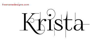 Krista Decorated Name Tattoo Designs