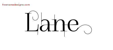 Lane Decorated Name Tattoo Designs