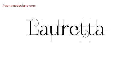 Lauretta Decorated Name Tattoo Designs