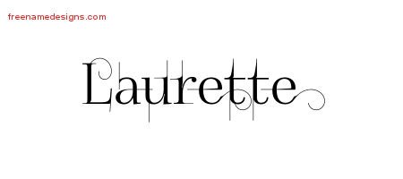 Laurette Decorated Name Tattoo Designs