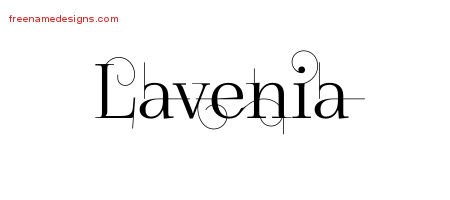 Lavenia Decorated Name Tattoo Designs