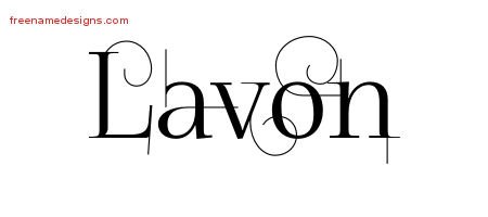 Lavon Decorated Name Tattoo Designs