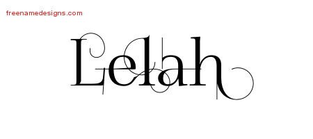 Lelah Decorated Name Tattoo Designs