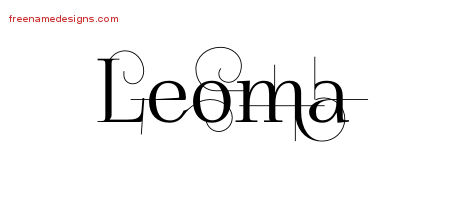 Leoma Decorated Name Tattoo Designs