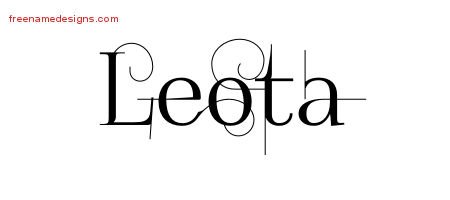 Leota Decorated Name Tattoo Designs