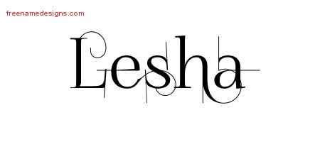 Lesha Decorated Name Tattoo Designs