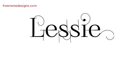 Lessie Decorated Name Tattoo Designs