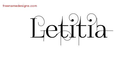 Letitia Decorated Name Tattoo Designs