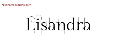 Lisandra Decorated Name Tattoo Designs