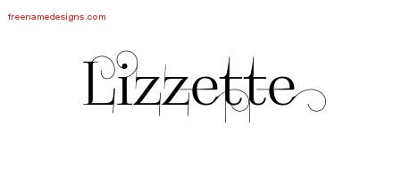Lizzette Decorated Name Tattoo Designs