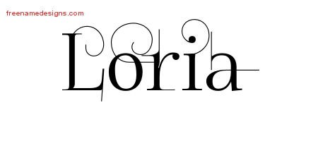 Loria Decorated Name Tattoo Designs